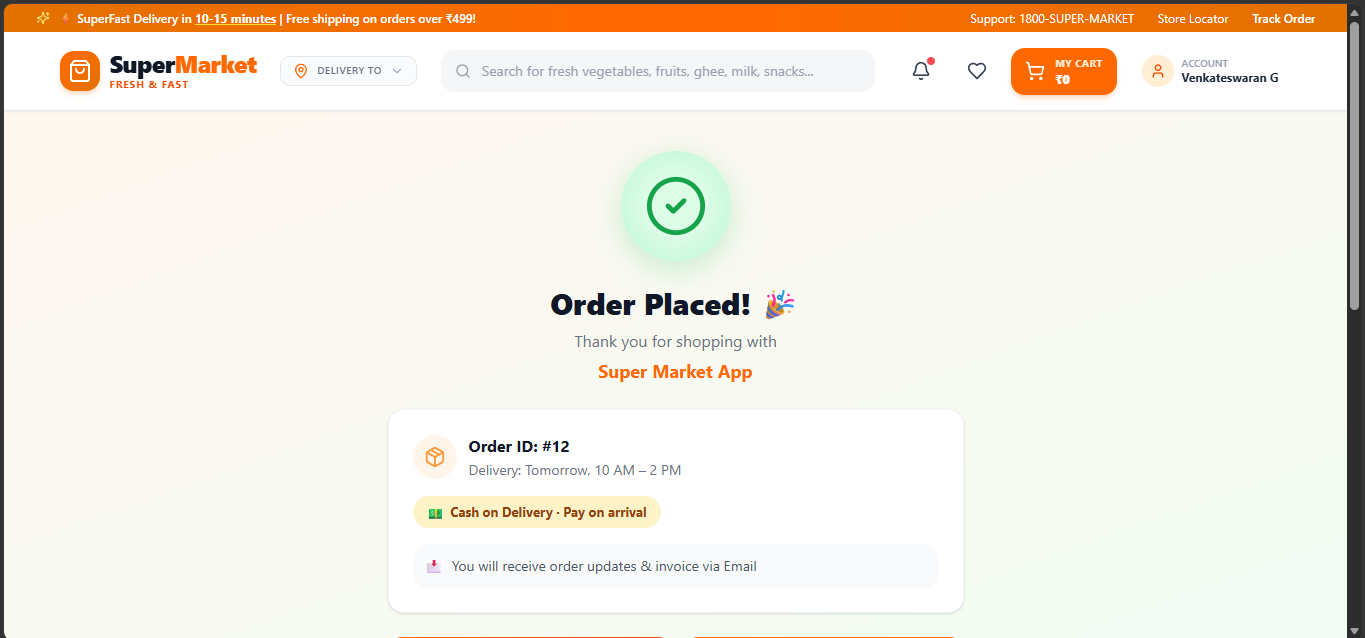 SuperMarket App – Online Grocery Shopping & Order Management System screenshot 10